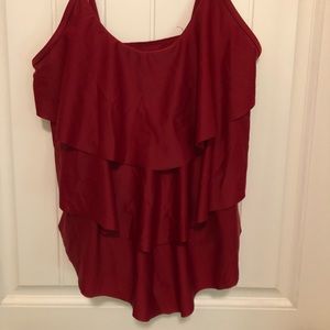 Ruffle front bathing suit